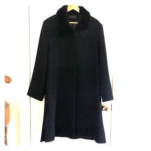 Dale Dressin Merino Wool Fur Collar Dress Coat 14